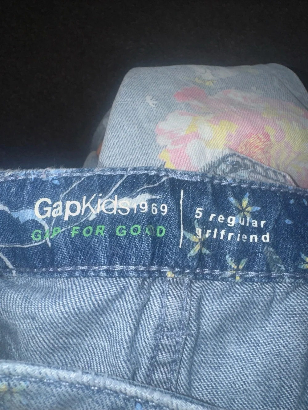GAP Pink Floral Print Light Blue Skinny Jeans